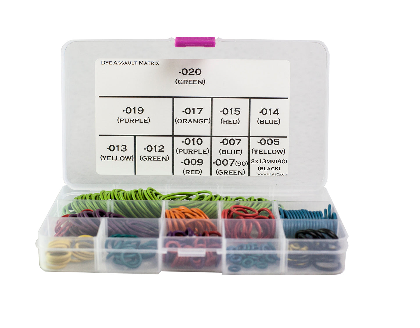 Dye Assault Matric (DAM) Color coded o-ring kit