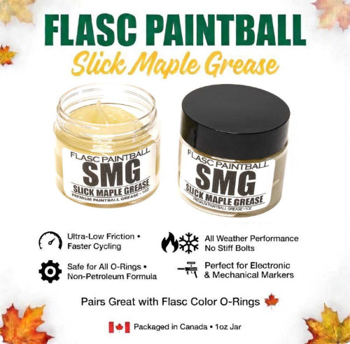 Flasc Paintball SMG – Slick Maple Grease | Synthetic Premium Paintball O-Ring Lube – Superior Cold Weather Performance, Non-Petroleum